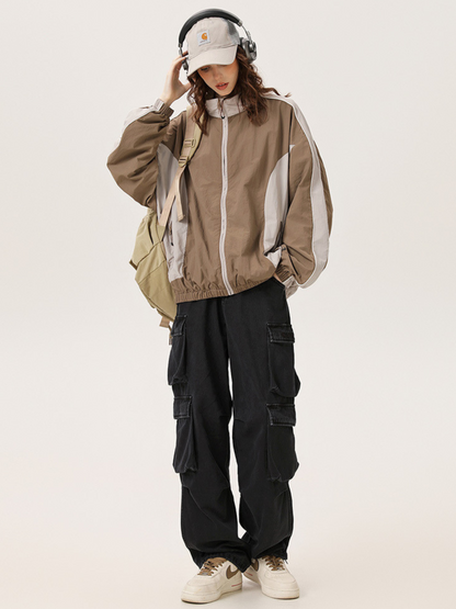 AshDeck - Unisex oversized waterdichte colorblock-jas