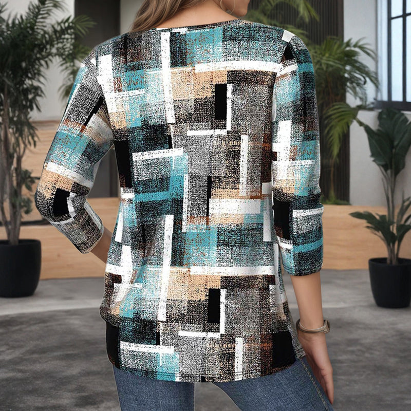 【Lange mouwen】Casual geruite blouse