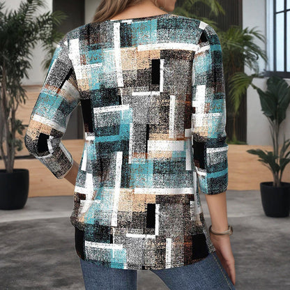 【Lange mouwen】Casual geruite blouse