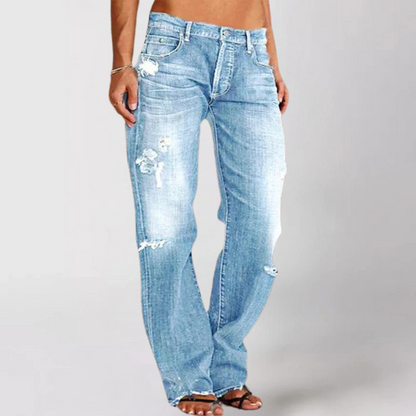 Mathilde | Versleten Wide-Leg Denim Jeans