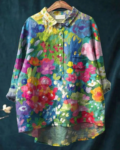 Jenny | Stijlvolle bloemenblouse met knoopjes