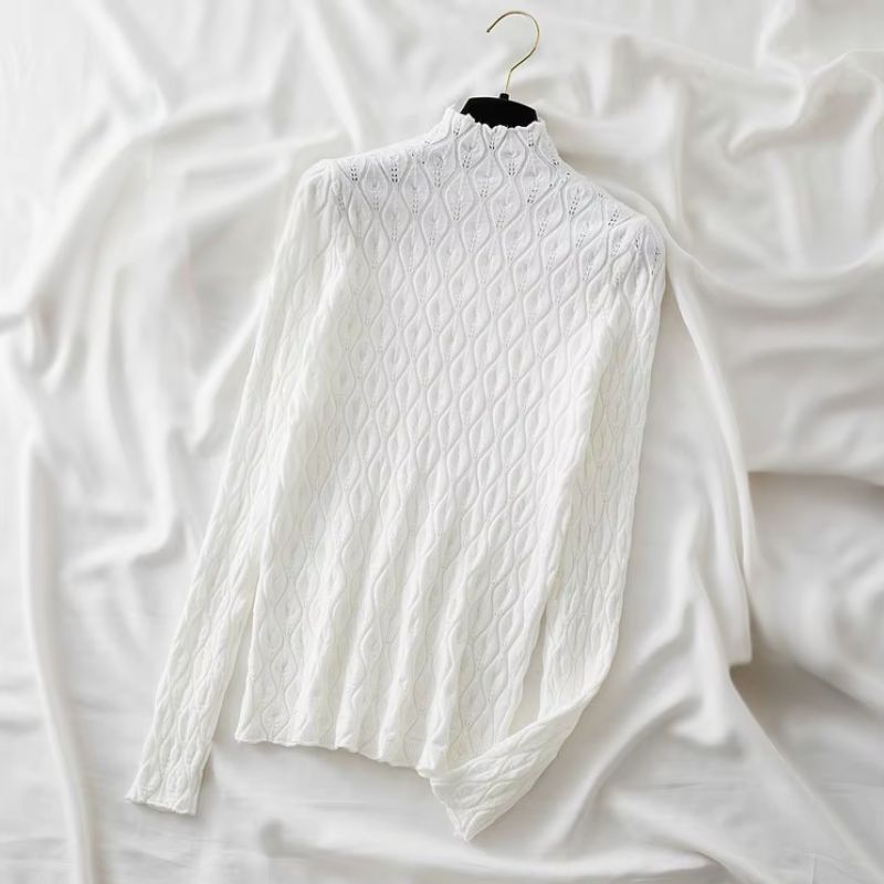 Moiré Kaschmir-Rollkragenpullover