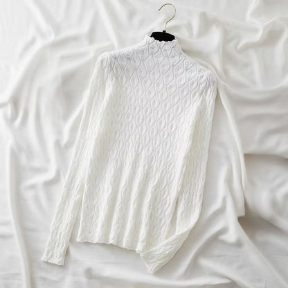 Moiré Kaschmir-Rollkragenpullover