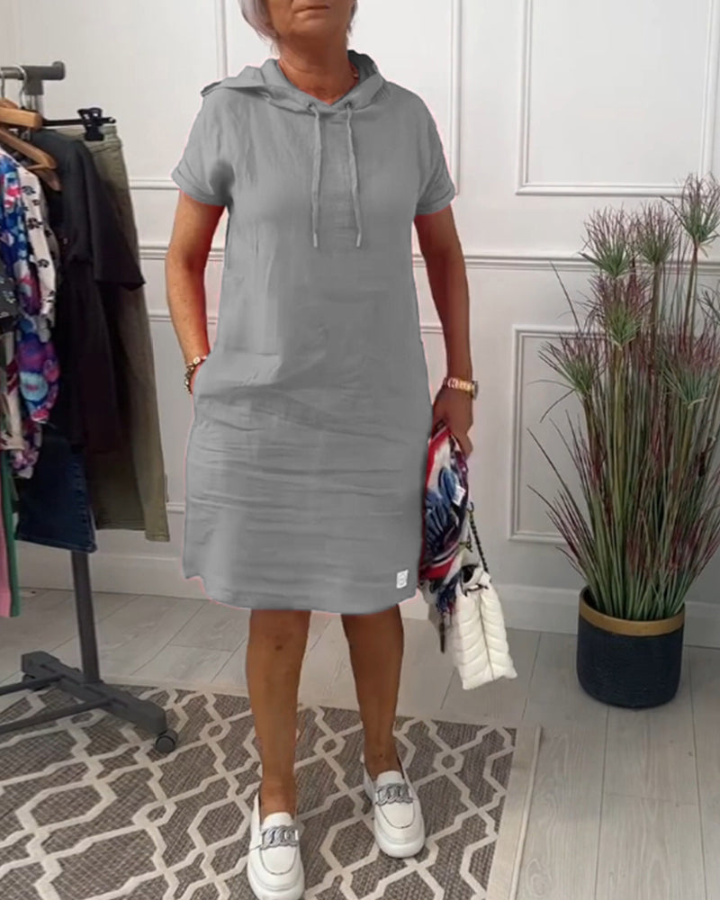 Ava | Casual katoenen jurk met capuchon