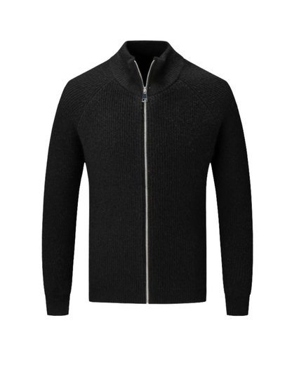 Vier Jahreszeiten Merinowolle Strickjacke mit Reißverschluss