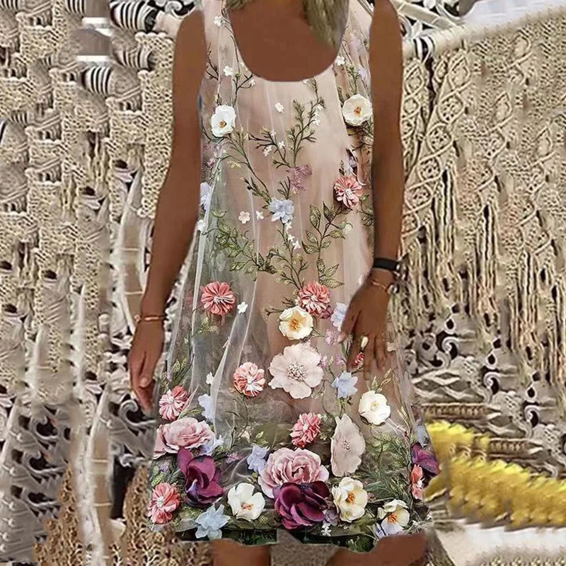 Barneys New York  | Lässiges ärmelloses Minikleid mit floralem Druck