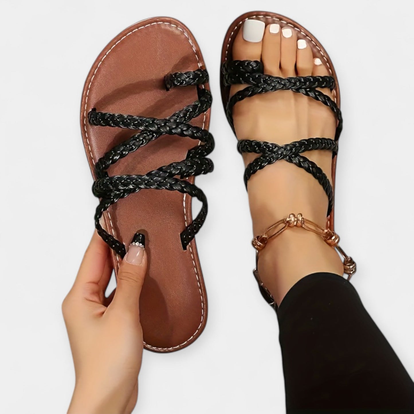 Platte Sandalen met Vlechtwerk