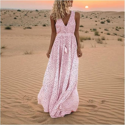 Ismena - Boho Maxi-jurk met Polka Dots