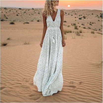 Ismena - Boho Maxi-jurk met Polka Dots