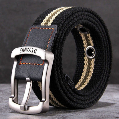 Heren casual canvas lederen riem met gesp MTA2217D6U