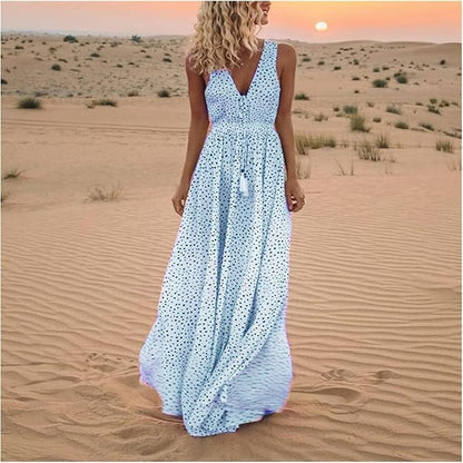 Ismena - Boho Maxi-jurk met Polka Dots