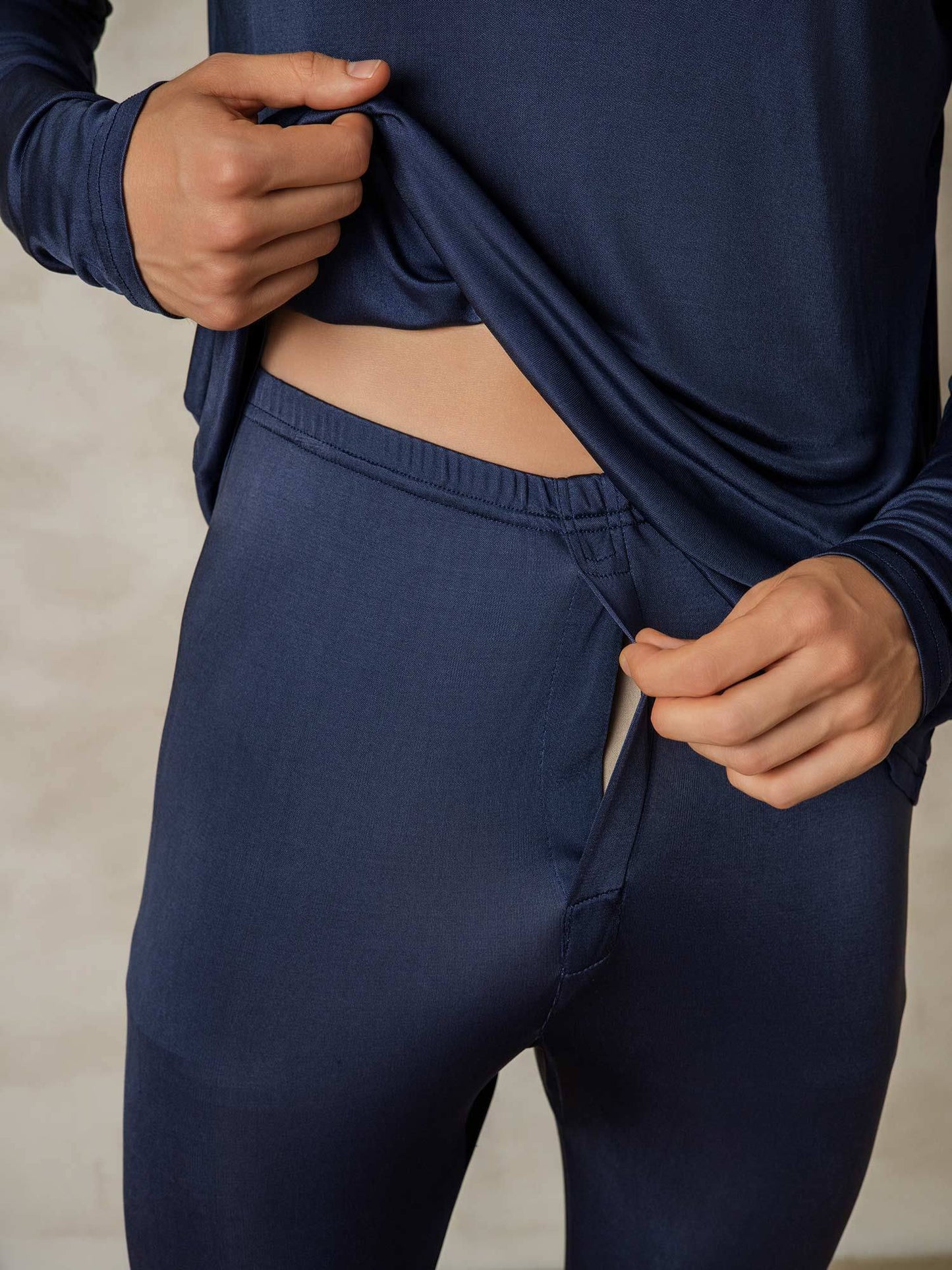 Sous-vêtements Longs À Manches Longues En Soie Pour Hommes