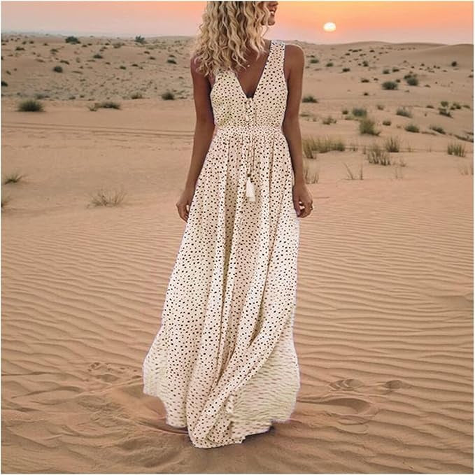 Ismena - Boho Maxi-jurk met Polka Dots