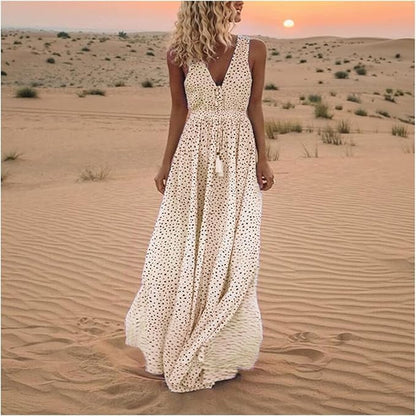 Ismena - Boho Maxi-jurk met Polka Dots