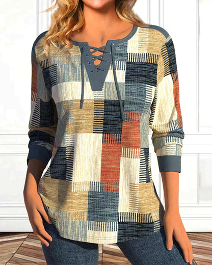Top met geometrische print