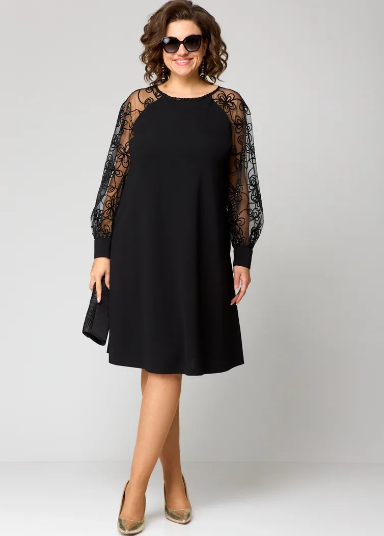 Destiny - Trendy Jurk met Kanten Mouwen