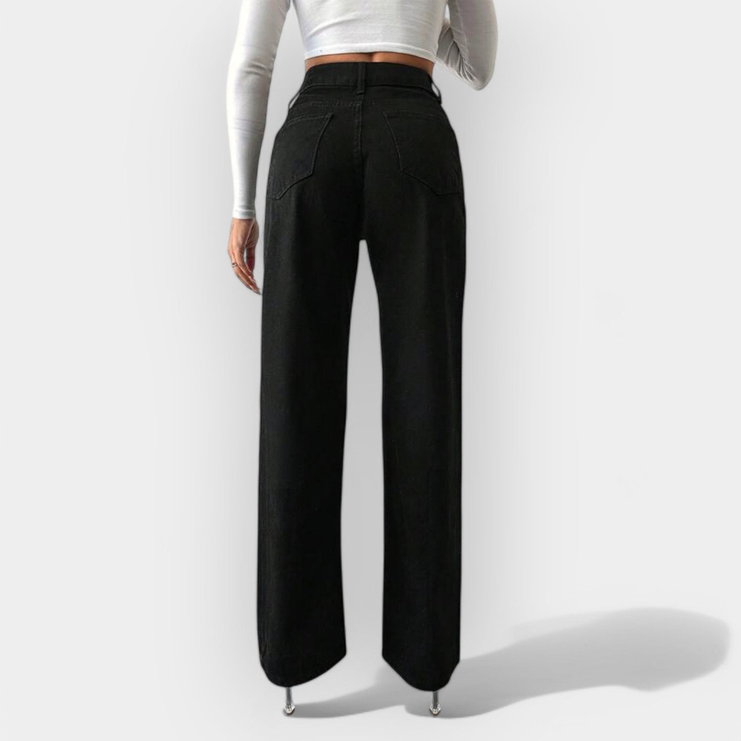 High-Waist Jeans mit weiter Hose