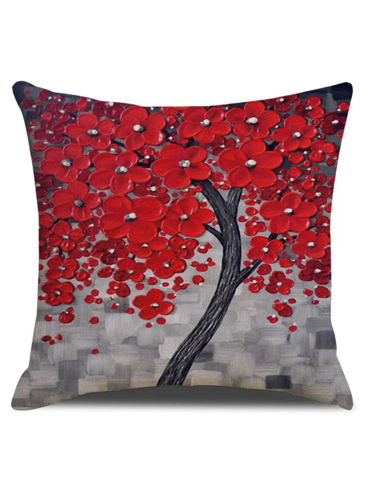 Barneys New York | Bloemenboom olieverfschilderij kunst kussensloop