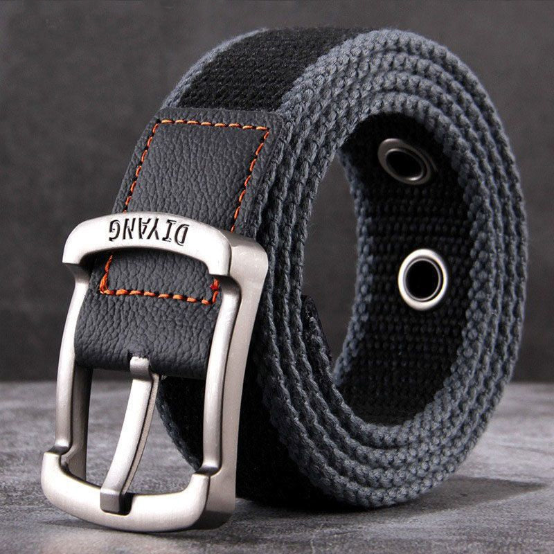 Heren casual canvas lederen riem met gesp MTA2217D6U