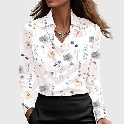 Nia™ – Elegante blouse met gedrapeerde halslijn voor een verfijnde alledaagse stijl