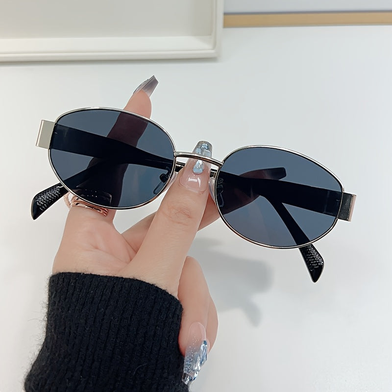 GLAM – Ovale roestvrijstalen bril met polariserende clip-on