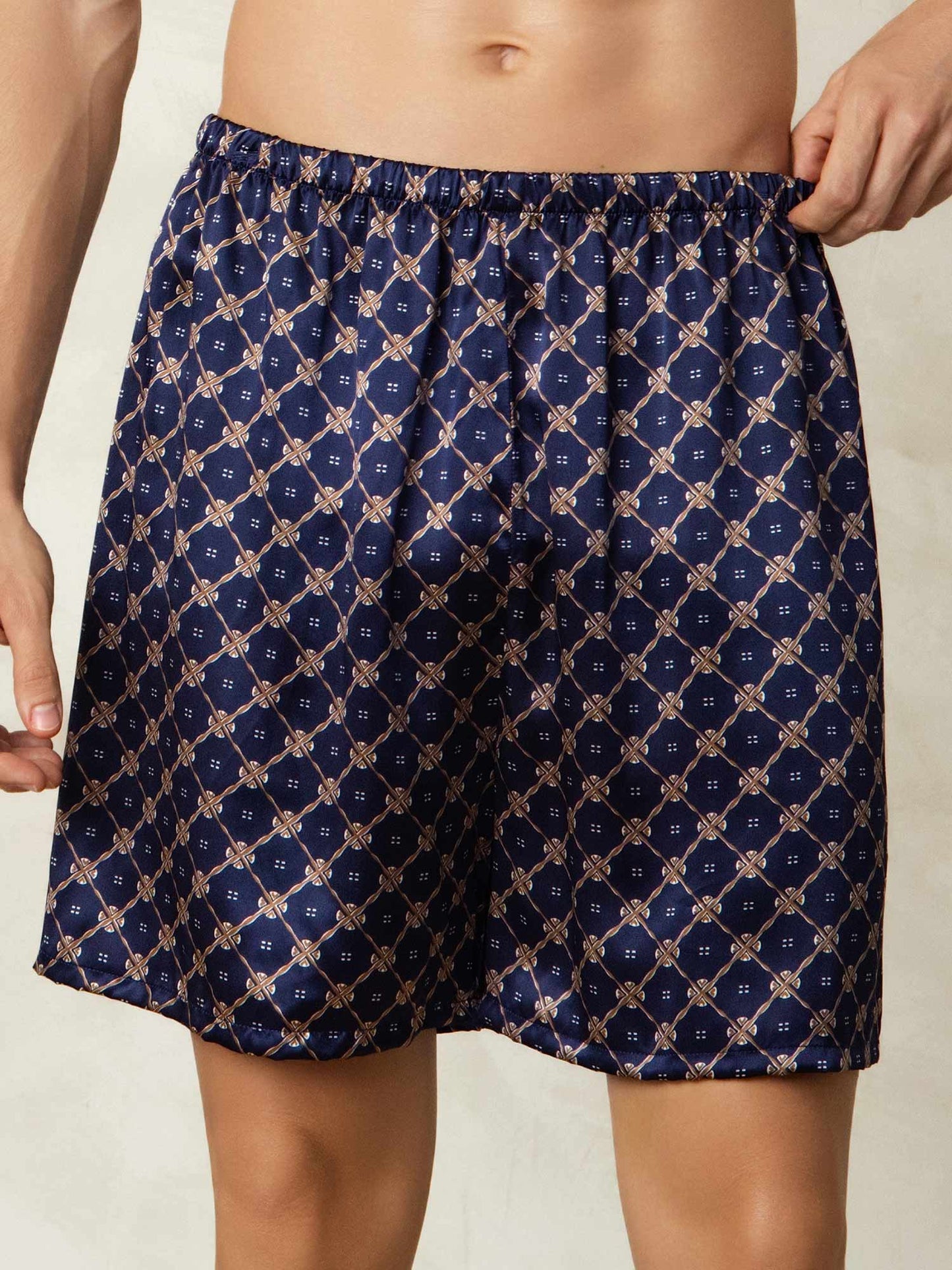 Shorts De Salon En Soie Confortable Pour Homme
