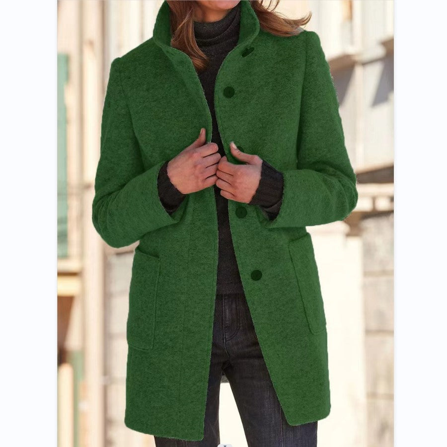 Autumn™ – Retro windjack voor dames met knopen en opstaande kraag
