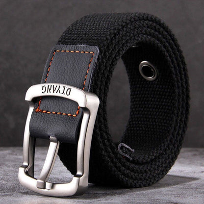 Heren casual canvas lederen riem met gesp MTA2217D6U