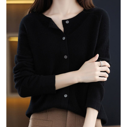 Victoria | Damen Strickpullover mit Rundhalsausschnitt aus reiner Merinowolle