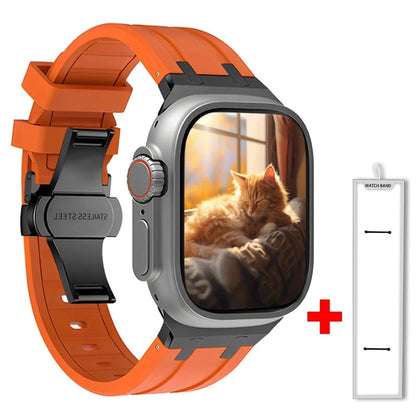 Onyx Titan Silikon Apple Watch Armband