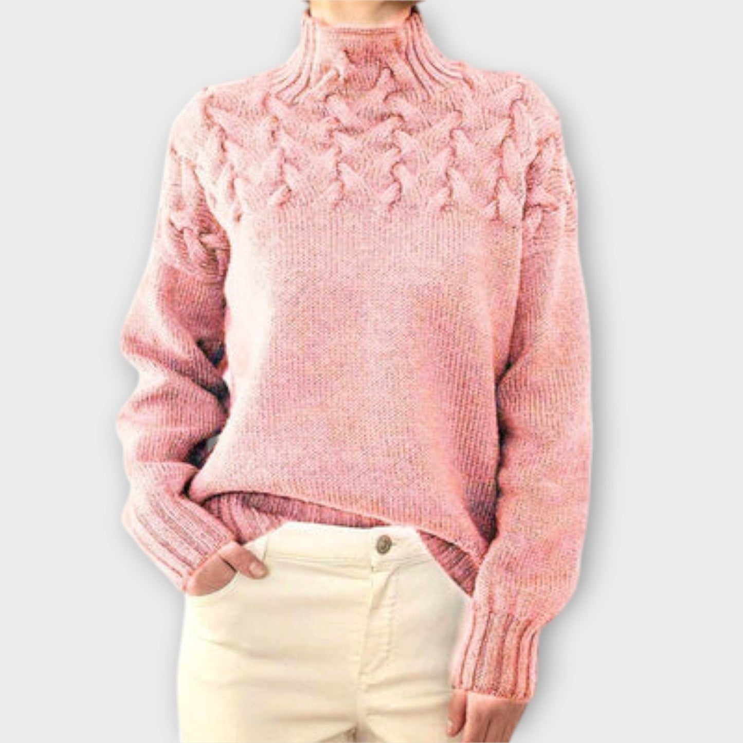 Eva - Damespullover met kabeldetails