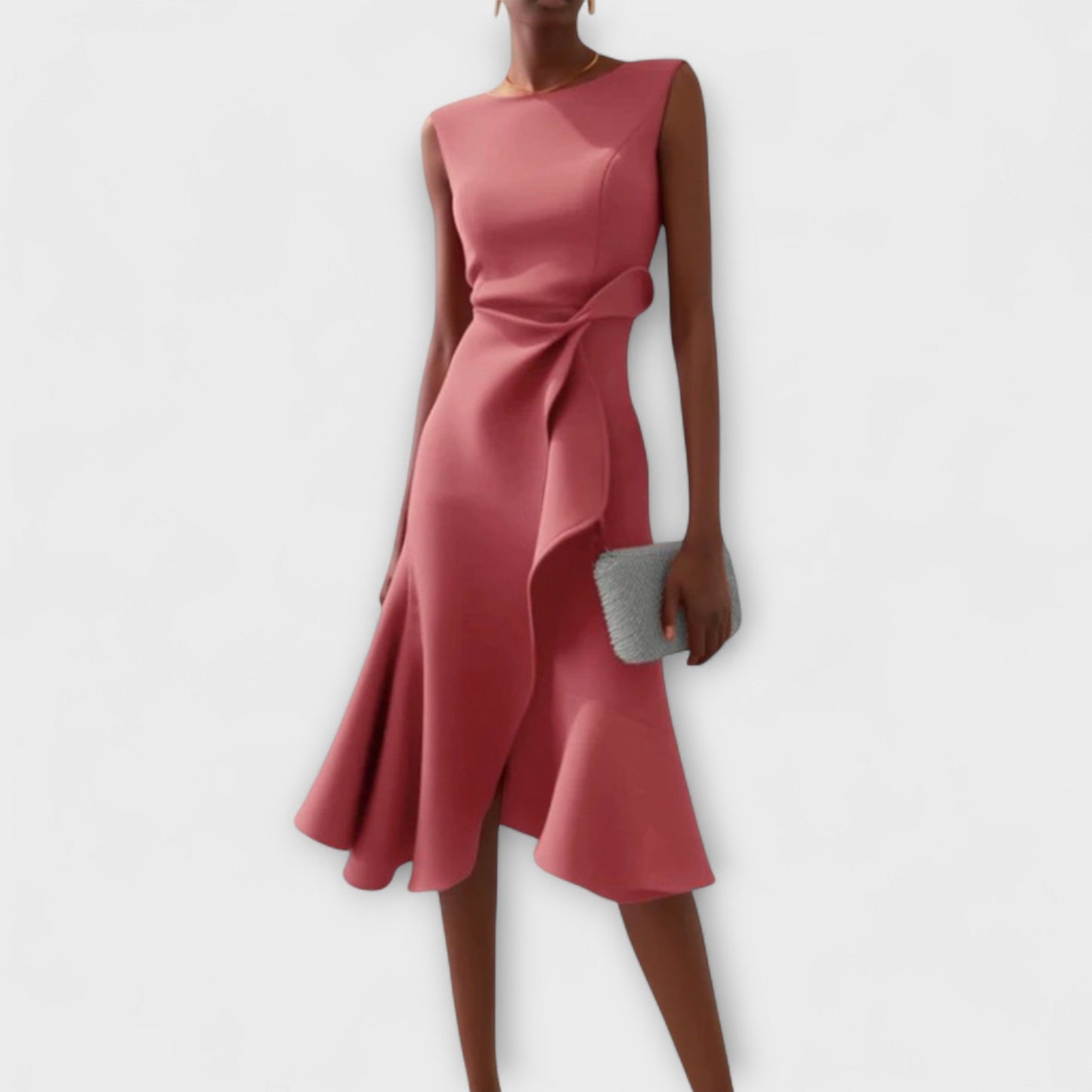 Juliette™ – Drapiertes asymmetrisches Midikleid