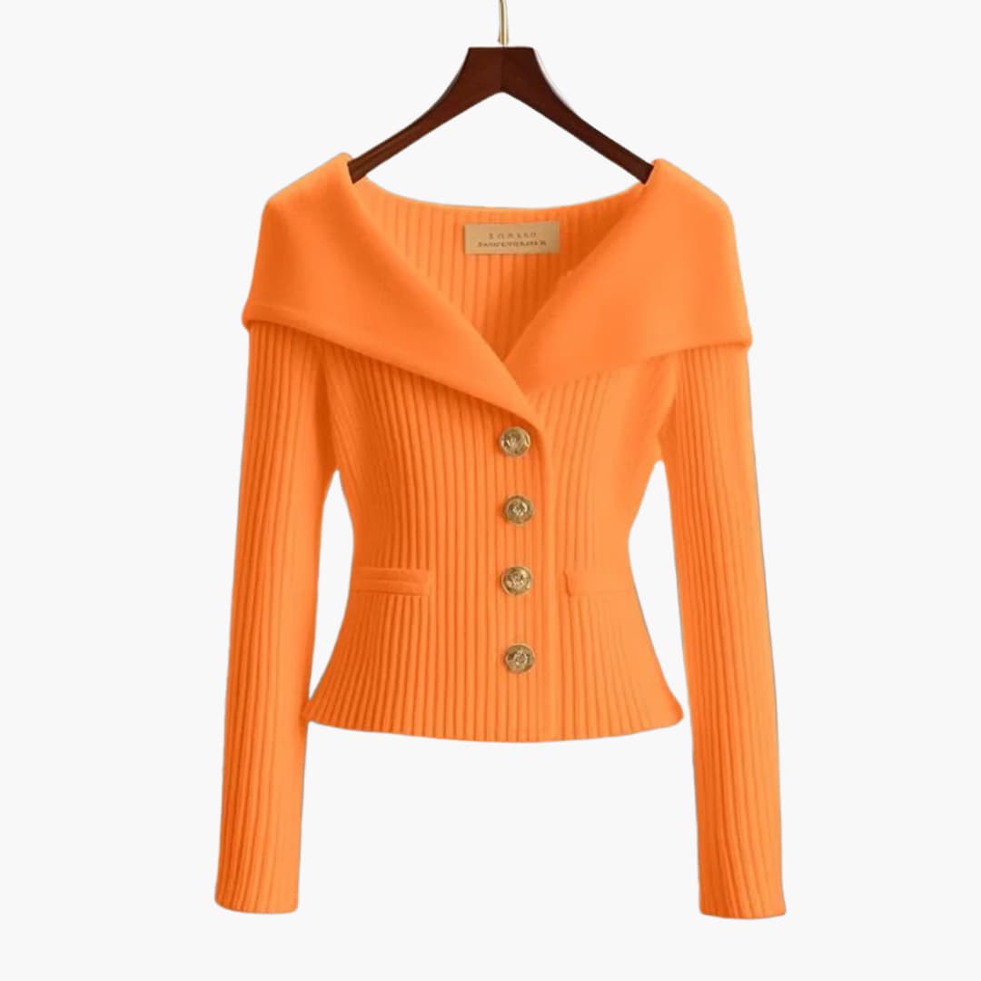 Kenny – Ribbed Button-Up Cardigan