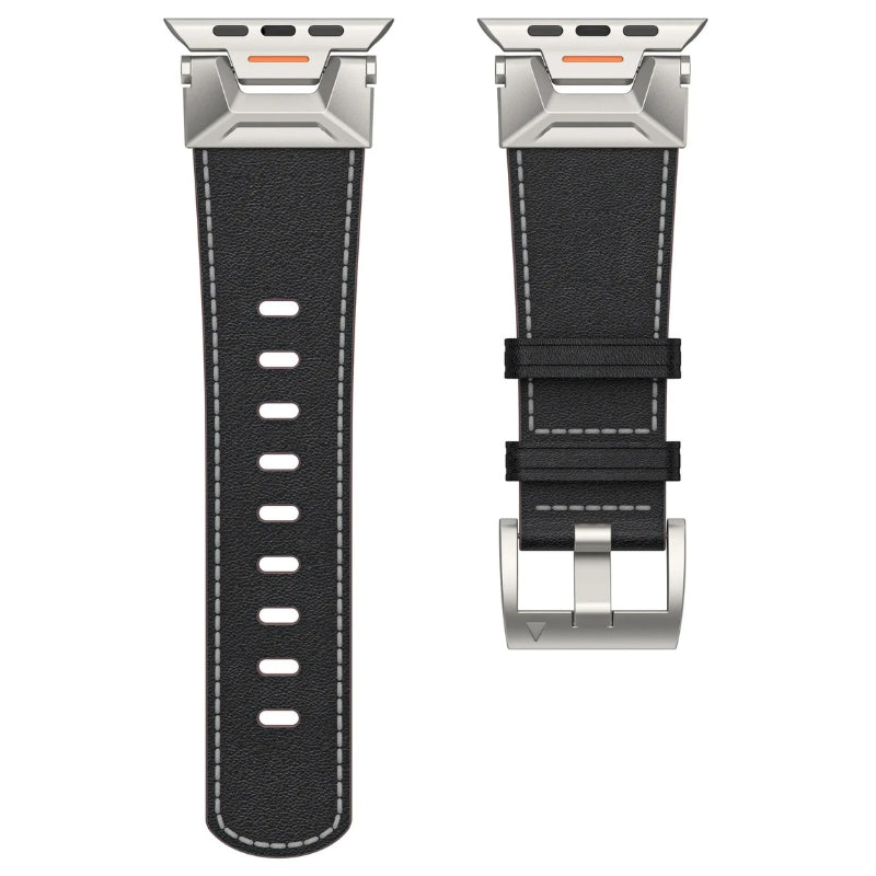 Titanium Echtleer Apple Watch Bandje