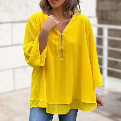 Heidi™ | V-hals Flared Zip-top
