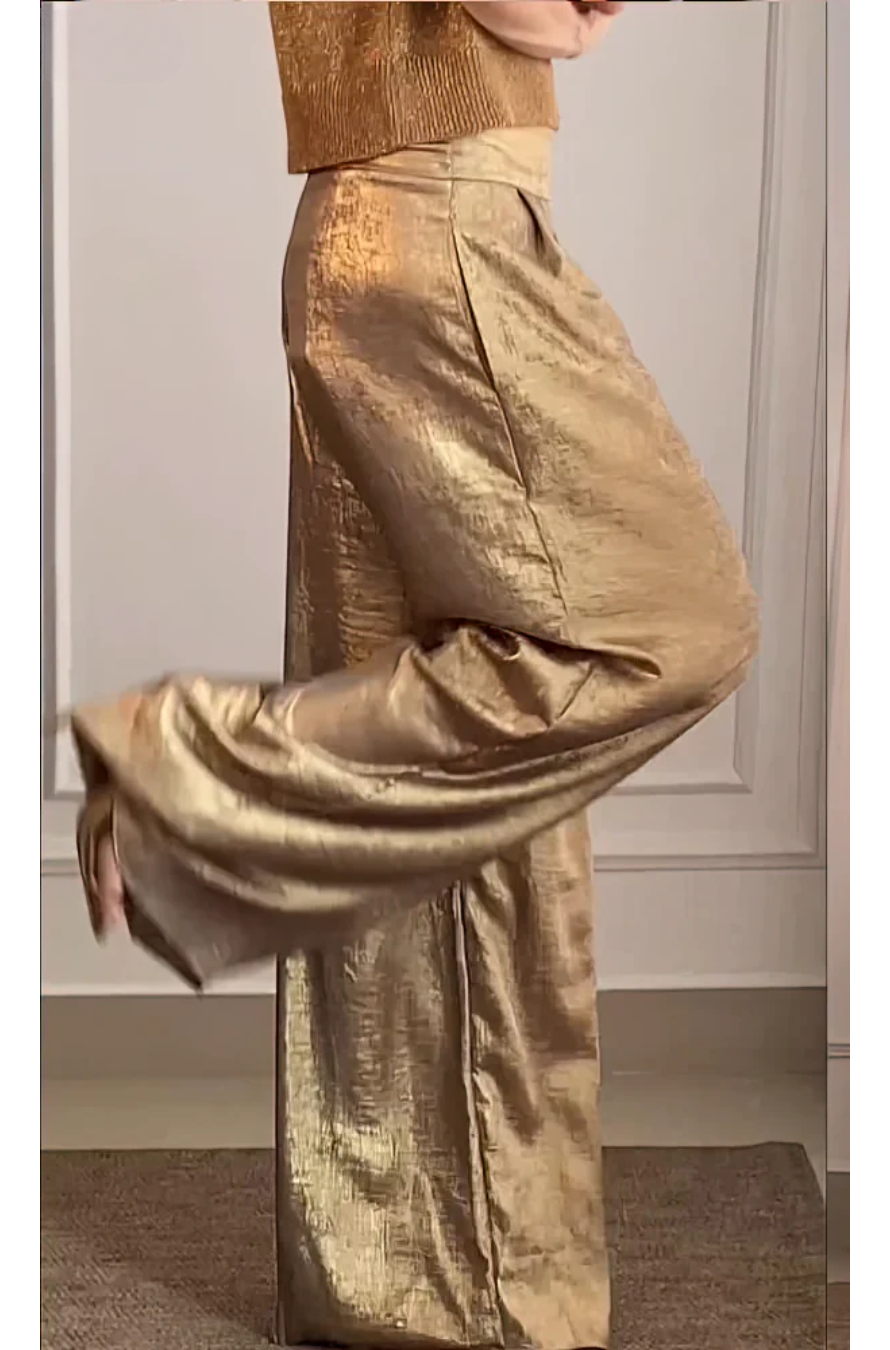 Betina | Chique Metallic Wide-Leg Broek