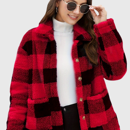 Sophie | Gemütliche karierte Fleecejacke
