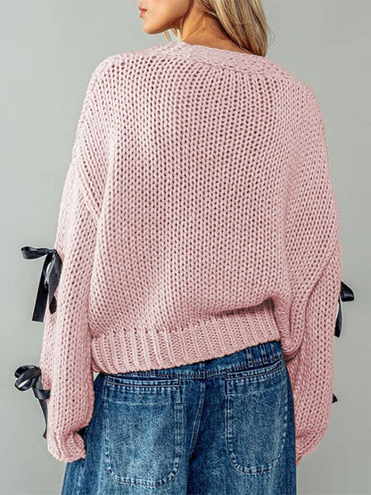 Sasha Schleifen-Strickjacke