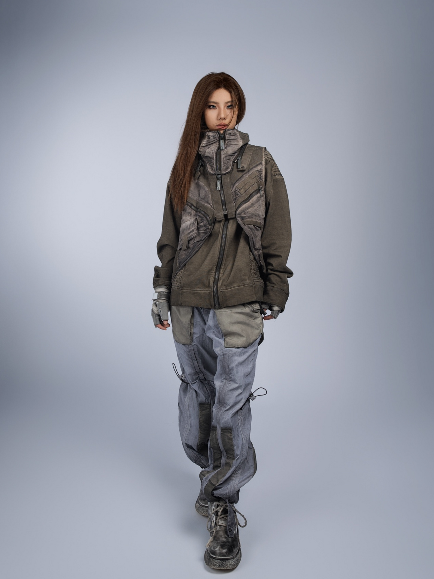 FlexCanopy – Unisex Asymmetrische Weste mit 3D-Taschen und abnehmbarem Design