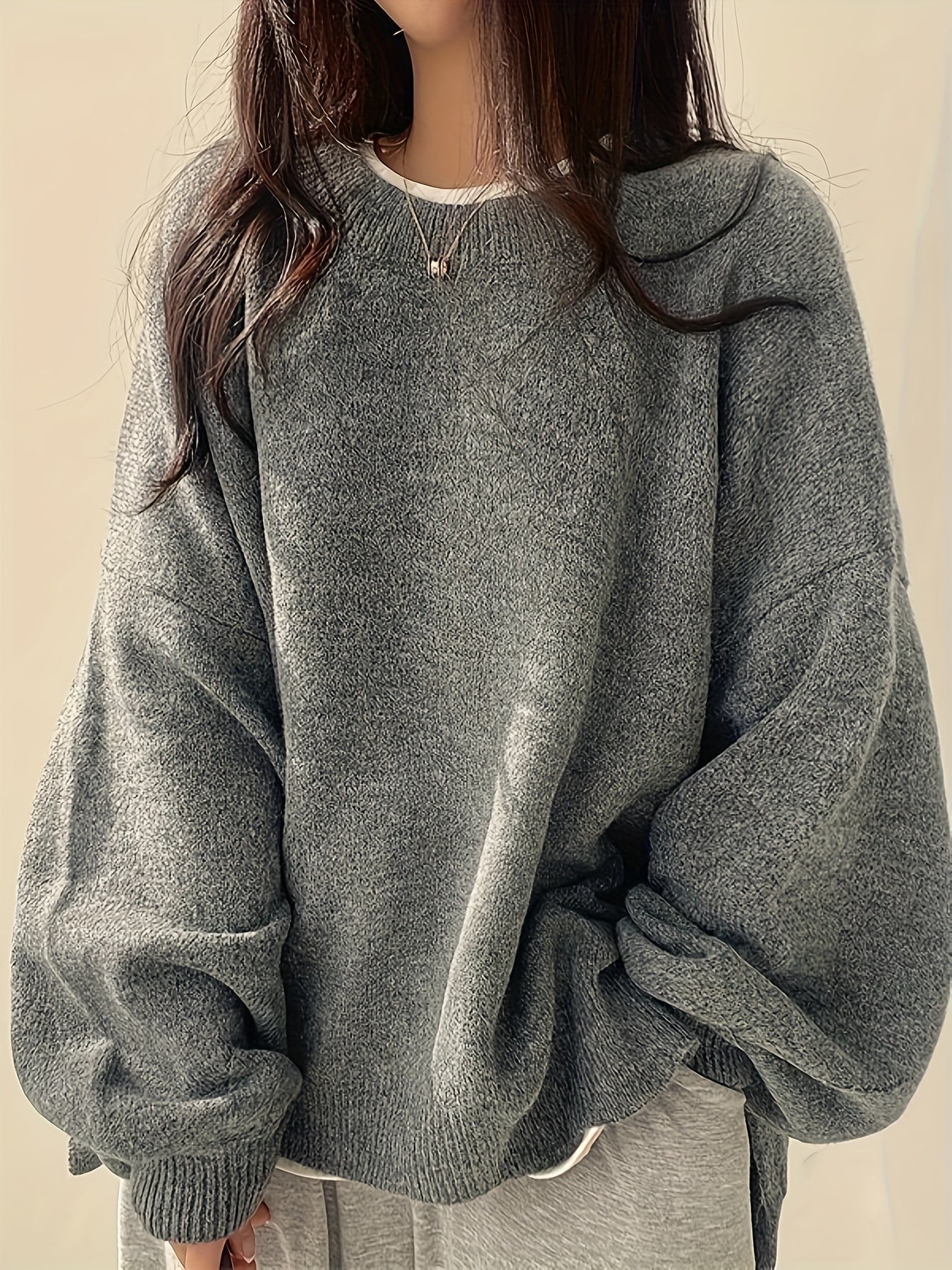 Pearline - Rundhals Pullover mit langen Ärmeln