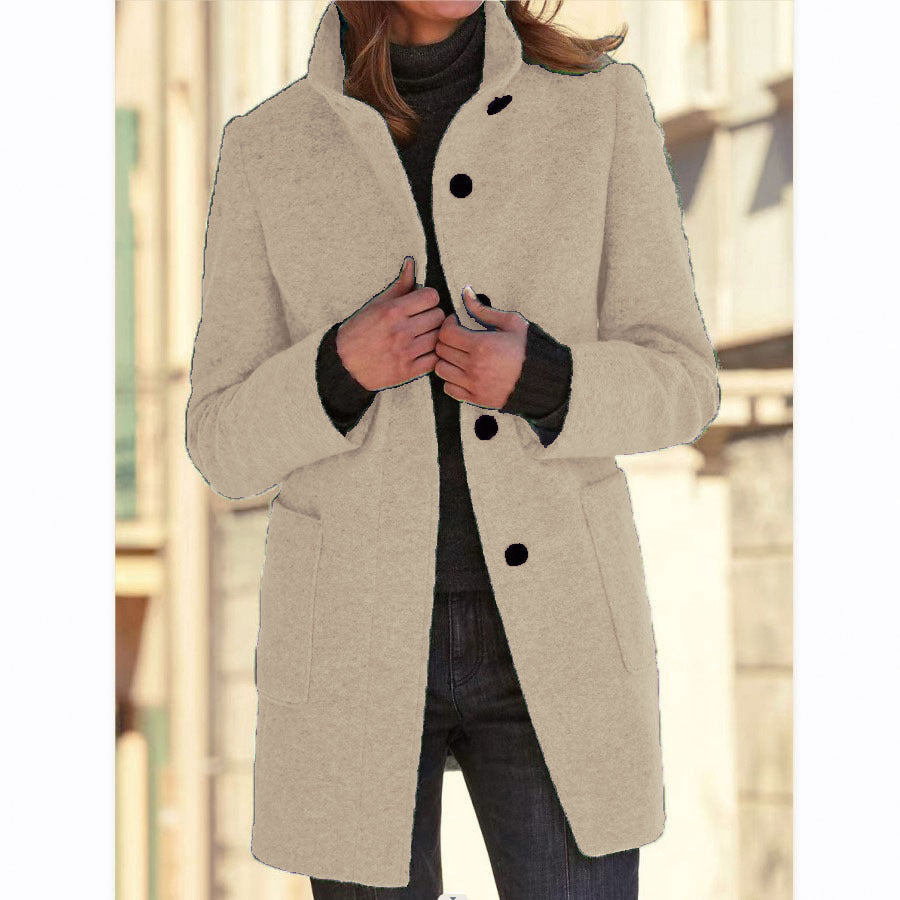 Autumn™ – Retro windjack voor dames met knopen en opstaande kraag