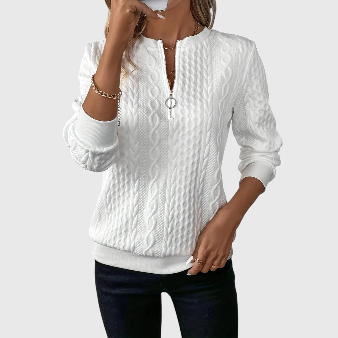 Pauline - Eleganter Pullover mit Reißverschluss