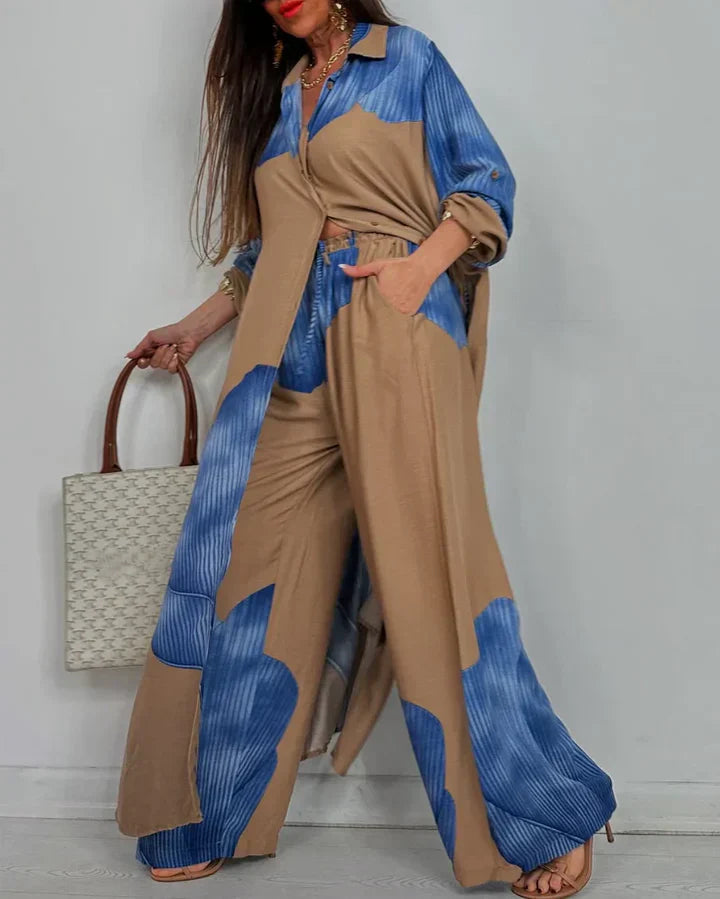 Esther™ – Moeiteloze Artistieke Blouse- en Broekset