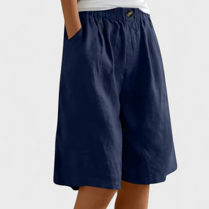 Amanda™ – Moeiteloze Linnenmix Shorts met wijde pijpen