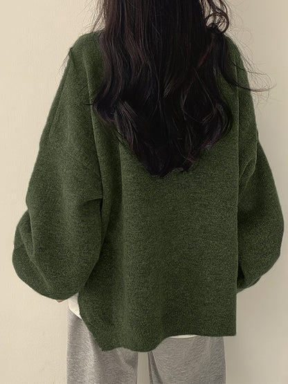 Pearline - Rundhals Pullover mit langen Ärmeln