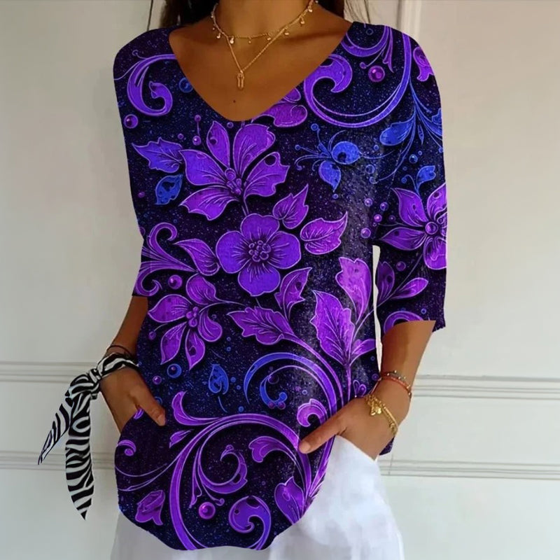 T-Shirt À Imprimé Floral Vintage