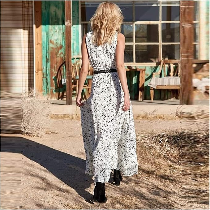 Ismena - Boho Maxi-jurk met Polka Dots