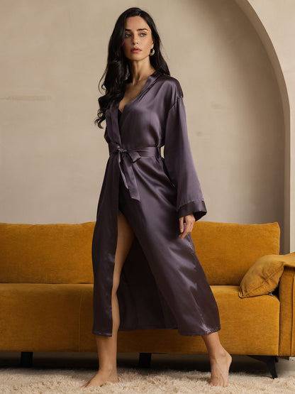 Femme Peignoir Long en Soie de Morus
