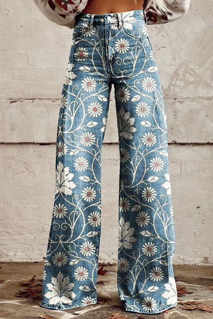 Amara™ | Boho Gebloemde Wide-Leg Broek
