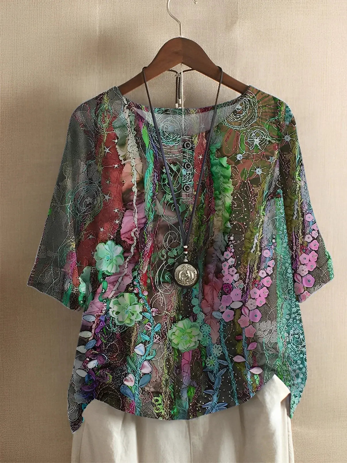 Barneys New York  | Faser Kunst A-Linien Blumen T-Shirt